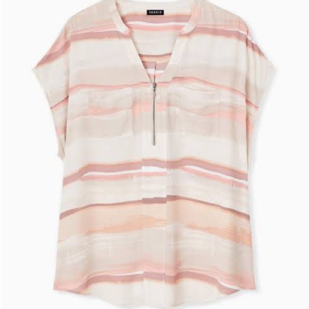 Torrid 4X Georgette Zip-Front Dolman Top